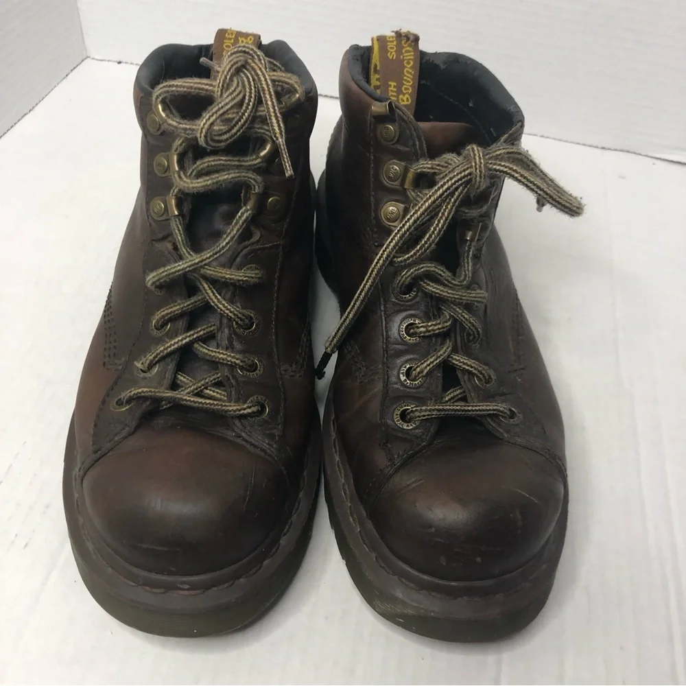 Dr Doc Martens Boots Men 10 Women 11 Vintage Y2K 8287 Brown Leather 90s